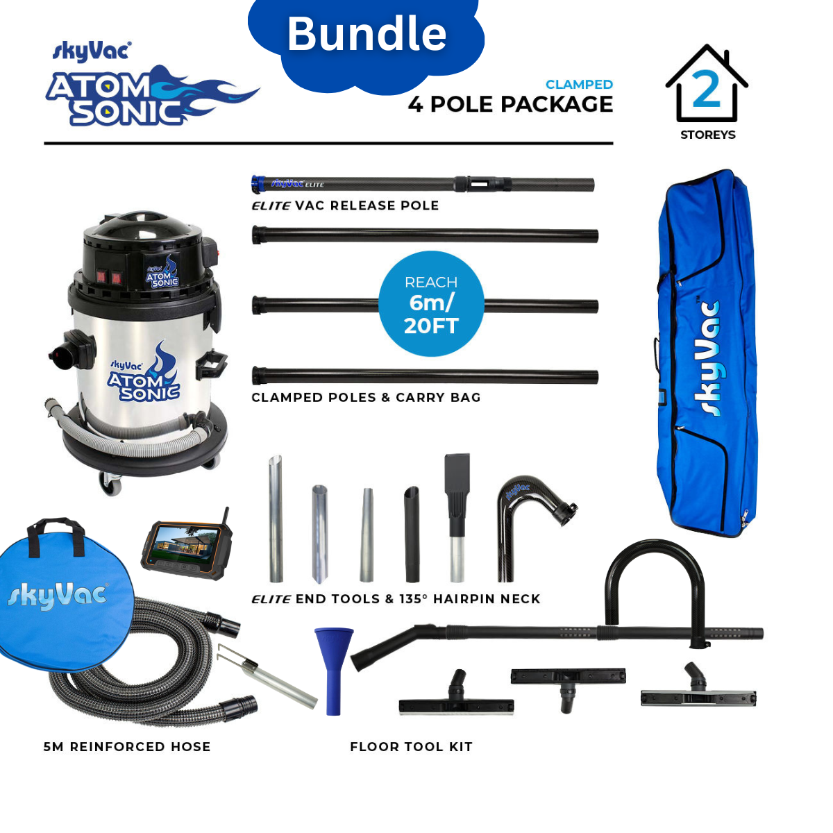 SkyVac®️ Sonic Atom Gutter Vac Most Popular Bundle