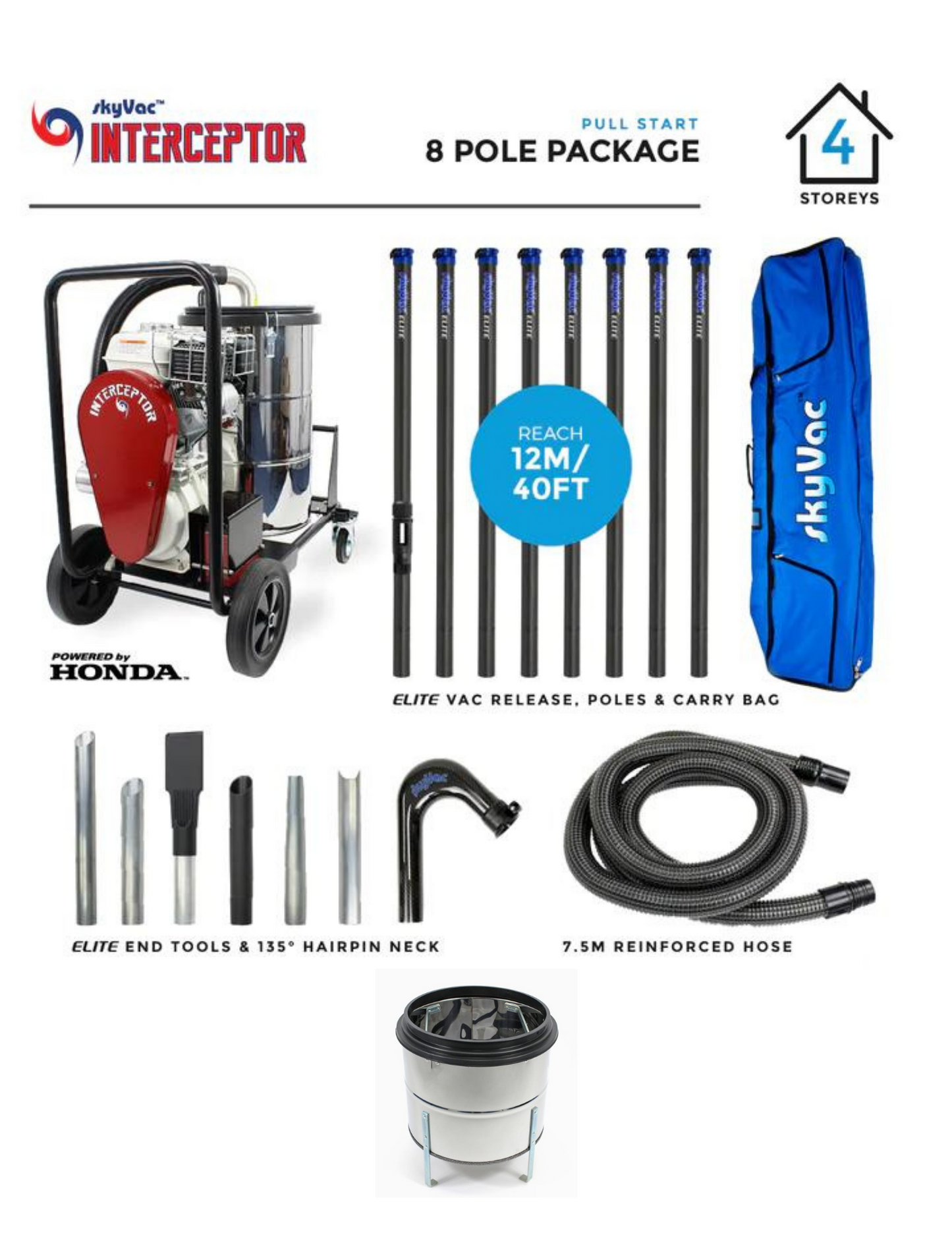 Aspirateur de gouttière SkyVac® Interceptor (à vous de choisir)