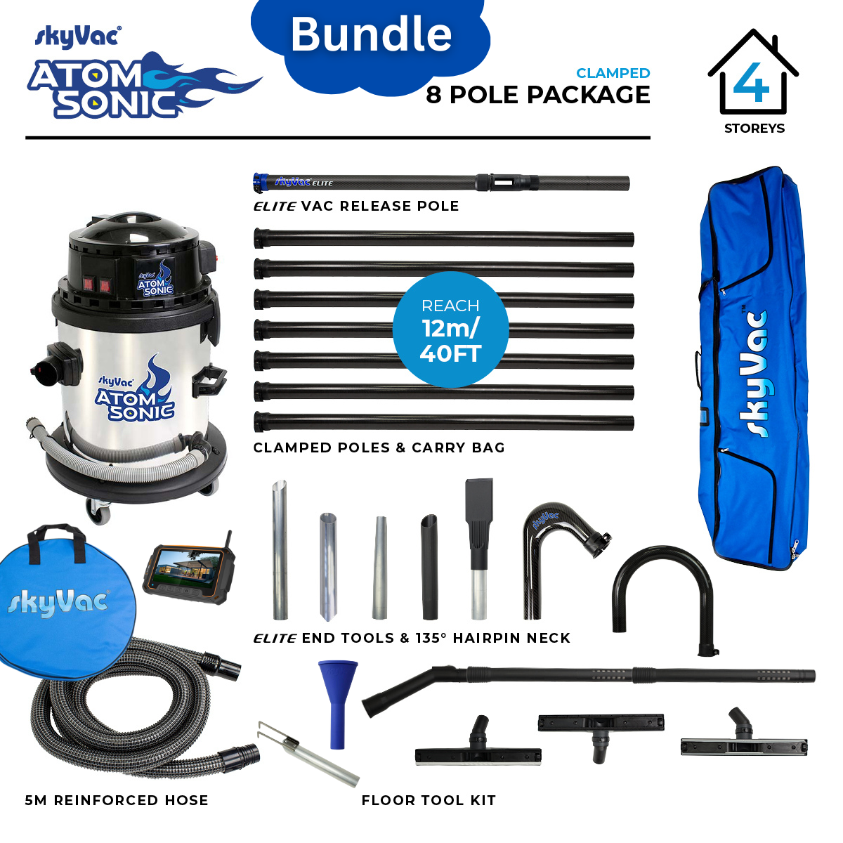 SkyVac®️ Sonic Atom Gutter Vac Most Popular Bundle