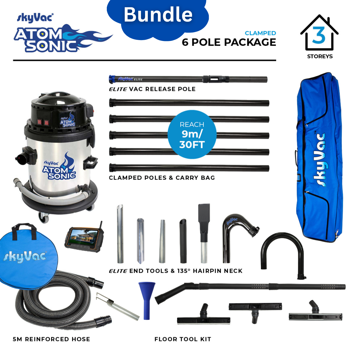 SkyVac®️ Sonic Atom Gutter Vac Most Popular Bundle