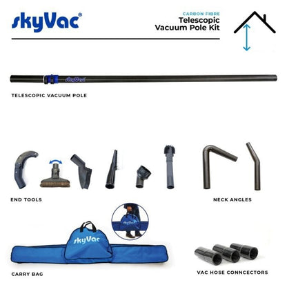 SkyVac®️ Carbon Fiber Telescopic Vacuum Pole for Internal Cleaning